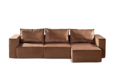 Угловой диван-кровать Loft коричневого цвета