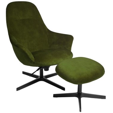 Кресло реклайнер с пуфом Sweep recliner зеленого цвета