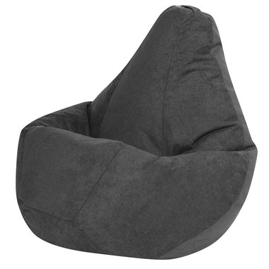 Кресло-мешок Груша 3XL в обивке из велюра серого цвета 