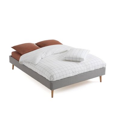 Кровать пышная с кроватным основанием Jimi 140х190 серого цвета