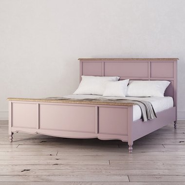 Кровать двуспальная Leblanc c изножьем цвета лаванды 160х200