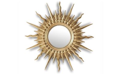 Настенное зеркало Sun в раме золотого цвета