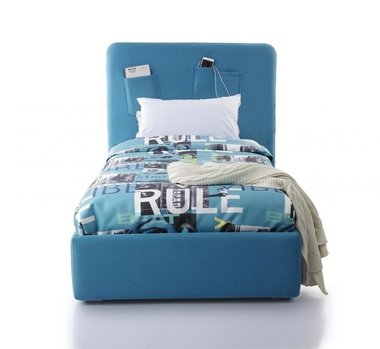 Кровать Fancy 90х200 голубого цвета с ортопедической решеткой