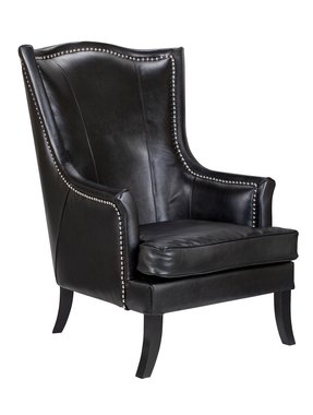 Дизайнерское кресло Chester black leather черного цвета