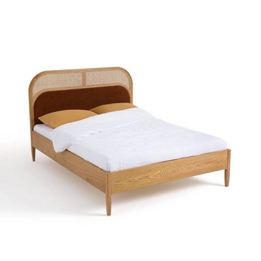 Кровать с кроватным основанием Buisseau 140x190 бежевого цвета