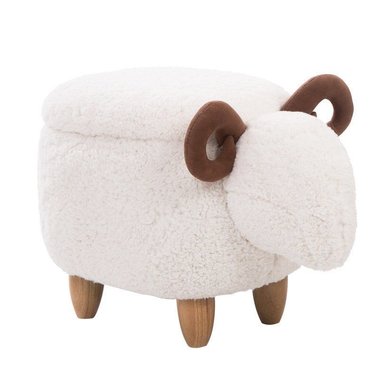 Пуф Shaggy Sheep Storage Stool В белого цвета