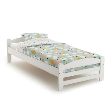 Кровать из массива сосны с кроватным основанием Loan 90х190 белого цвета