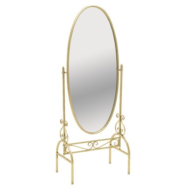 Зеркало напольное в металлической раме золотого цвета