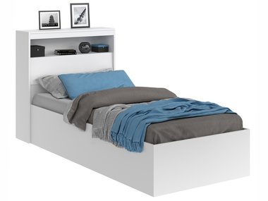 Кровать Виктория 90х200 белого цвета с блоком