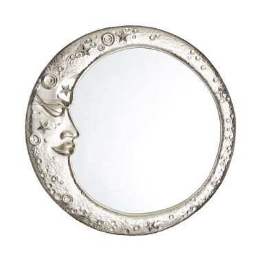 Зеркало настенное Месяц серебряного цвета