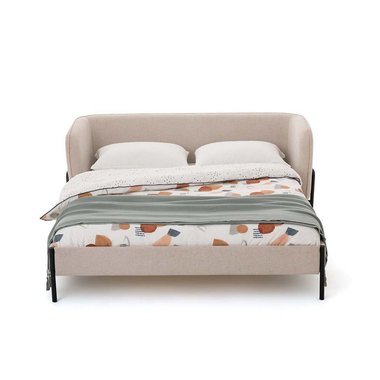 Кровать с обивкой и кроватным основанием Laika 160х200 бежевого цвета
