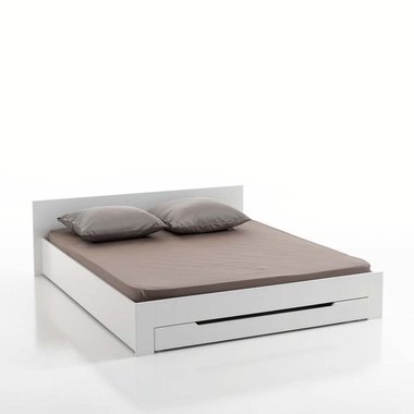 Кровать с кроватным основанием и ящиком Crawley 140х190 белого цвета