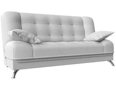 Прямой диван-кровать Анна белого цвета (экокожа)