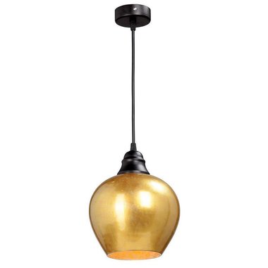 Подвесной светильник с плафоном из стекла золотого цвета