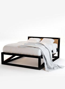   двуспальная кровать "industrial" из массива березы 140x200 см