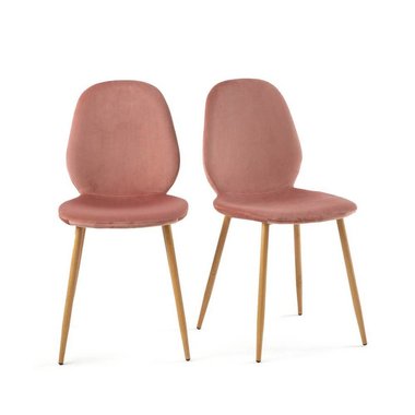 Комплект из двух стульев для столовой Lavergne розового цвета