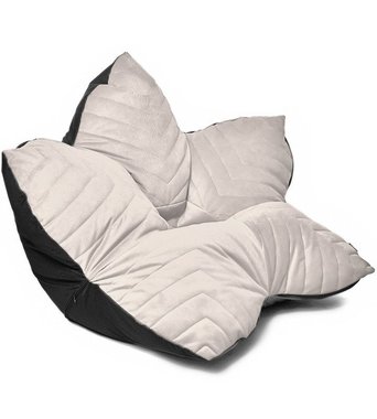 Кресло мешок Релакс Maserrati 01 L бело-черного цвета 