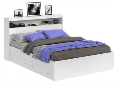 Кровать Виктория 140х200 белого цвета с матрасом