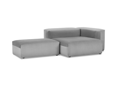 Модульный диван Sorrento в обивке из велюра светло-серого цвета