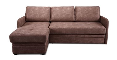 Угловой диван-кровать Флит коричневого цвета