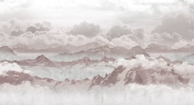 Фотообои Вершины в облаках в бежевых тонах