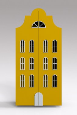 Двойной шкаф-домик Стокгольм Maxi желтого цвета 