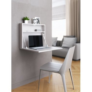Настенный откидной стол для ноутбука серого цвета