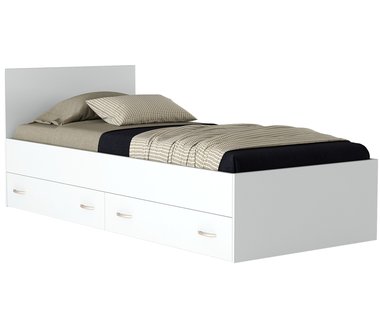 Кровать Виктория 90х200 белого цвета с ящиками