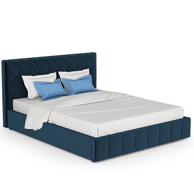 Кровать Милана с подъёмным механизмом полуночно-синего цвета