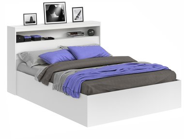 Кровать Виктория 140х200 белого цвета с блоком