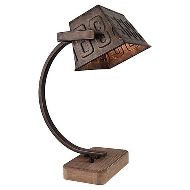 Настольная лампа из металла и дерева
