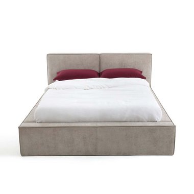 Кровать с ящиком для белья и подъемным основанием Seven 140х190 бежевого цвета