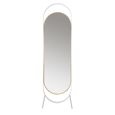 Зеркало напольное Вилла в бело-золотой раме