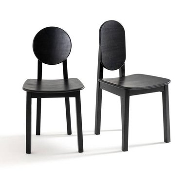 Комплект из двух стульев из ясеня Tribal черного цвета