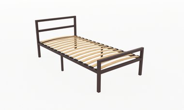 Кровать металлическая Наргиз 90х190 коричневого цвета