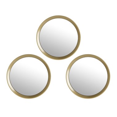 Набор из трех настенных зеркал Bern золотого цвета