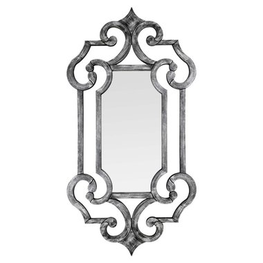 Настенное зеркало Alverde в раме серебряно-черного цвета