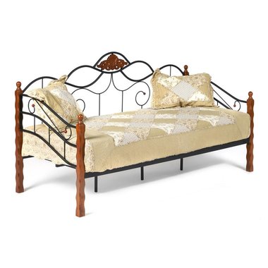 Кушетка-кровать Canzona Wood slat base 90х200 черно-коричневого цвета 