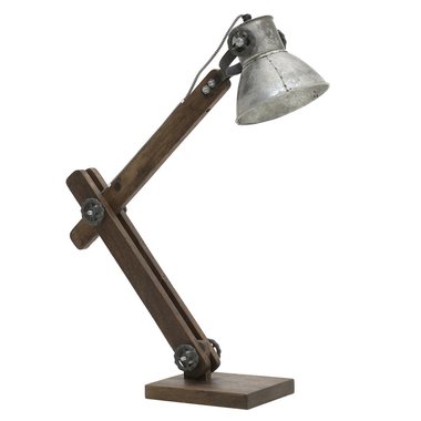 Лампа настольная из дерева и металла 