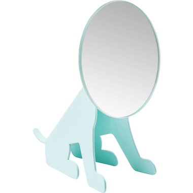 Зеркало настольное Dog Face голубого цвета
