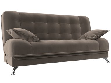 Прямой диван-кровать Анна коричневого цвета