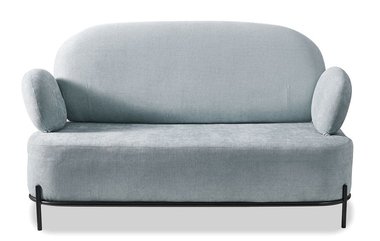Прямой диван Coco серо-голубого цвета