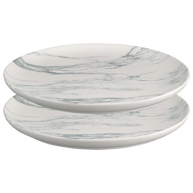 Набор из двух тарелок Marble бело-серого цвета