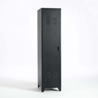 Шкаф для одежды металлический в американском стиле Hiba черного цвета