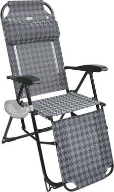 Кресло-шезлонг с полкой серого цвета