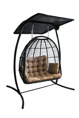 Кресло подвесное Беатрис темно-коричневого цвета