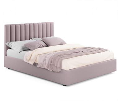 Кровать Olivia 160х200 с ортопедическим основанием серо-розового цвета