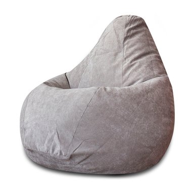 Кресло-мешок Груша в обивке из микровельвета серого цвета 