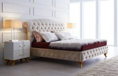 Кровать Rimini светло-бежевого цвета 180х200 см