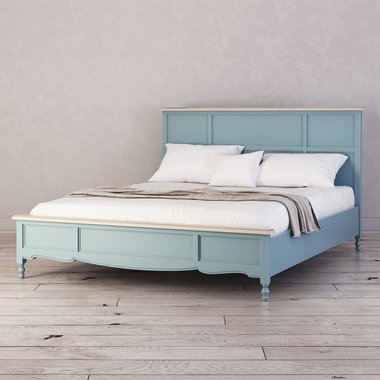 Кровать двуспальная Leblanc голубого цвета  160х200